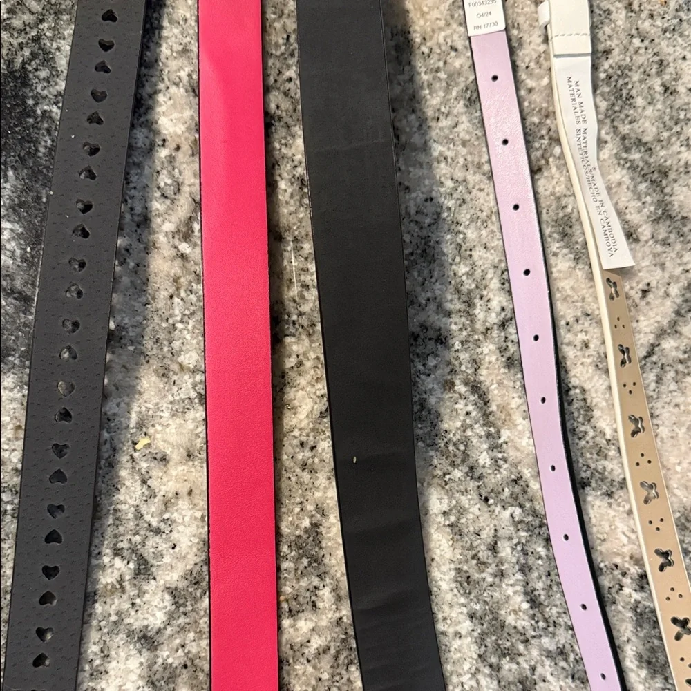NWT 5 Cat & Jack kids Belt Black, Brown, White. 2 reversible to pi and purple. S